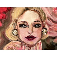 Portrait of a Woman in a Pink Blouse – Original Oil Painting on canvas 
